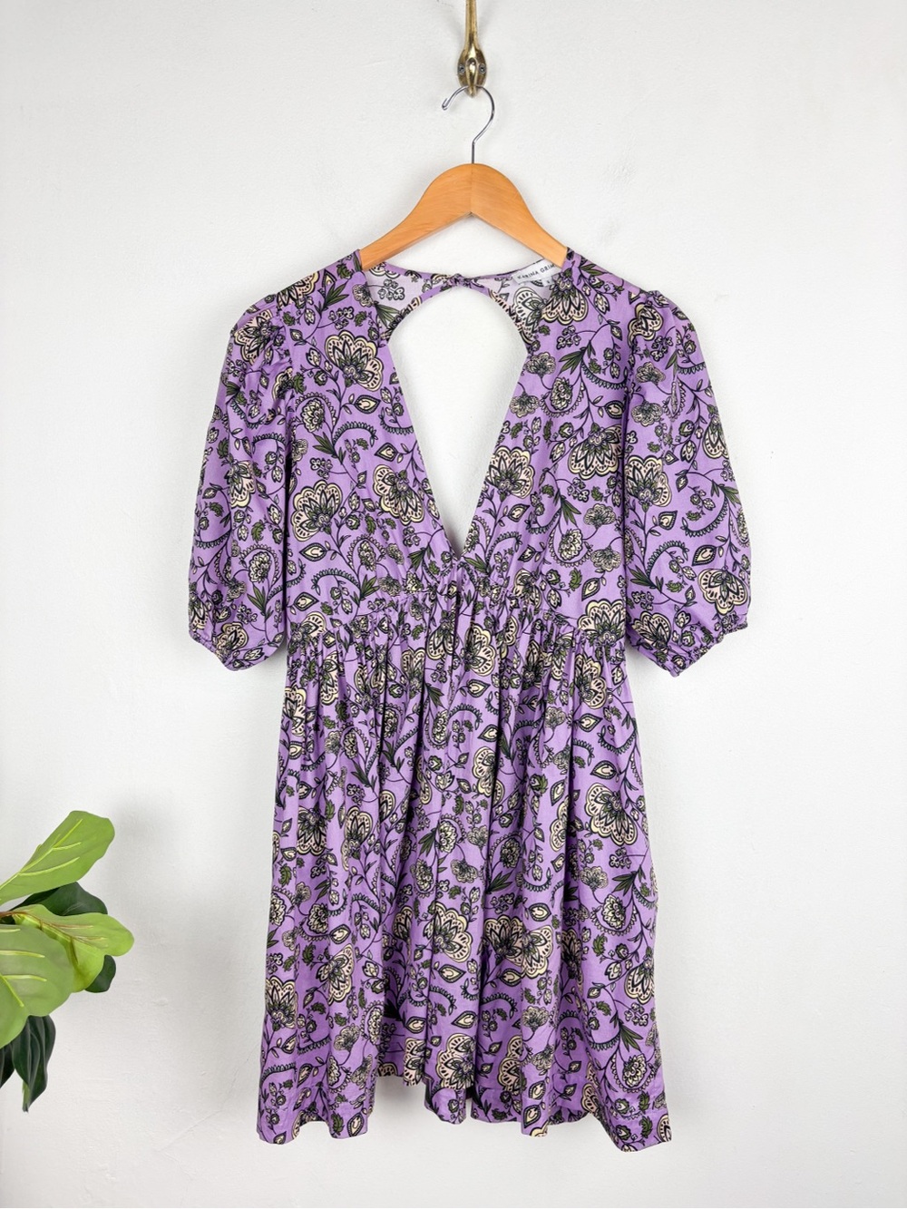 Karina Grimaldi Purple Floral Mini Sun Dress Sz S